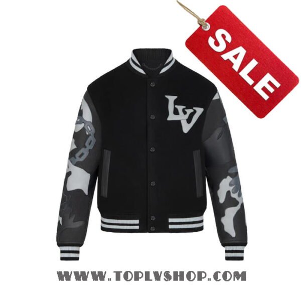 LV 1A7X1S Louis Vuitton Chains Camo Varsity Jacket