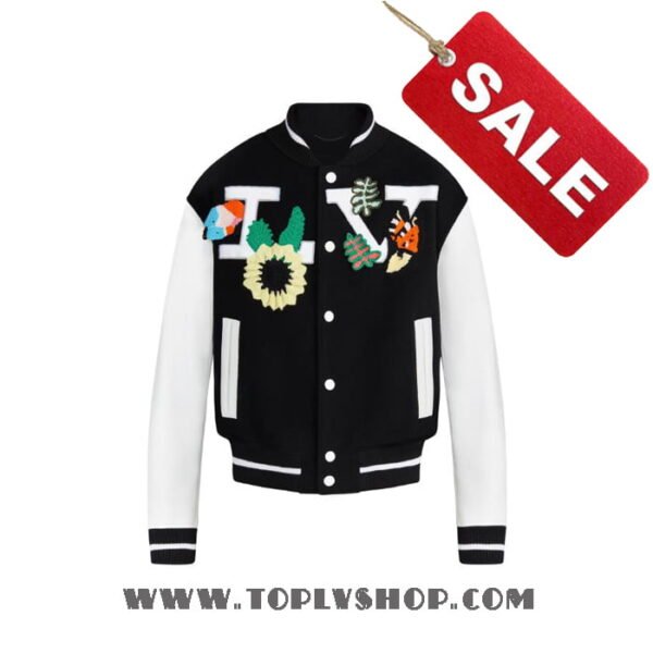 LV 1A7QJ7 Louis Vuitton Crochet Flowers Varsity Jacket