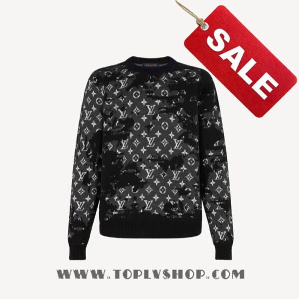 LV 1A8GYC Louis Vuitton Distressed Monogram Crewneck