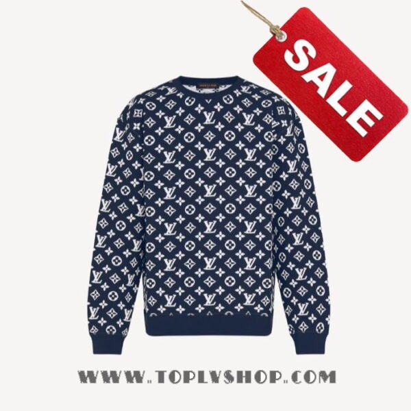 LV 1A8FHK Louis Vuitton Full Monogram Jacquard Crewneck