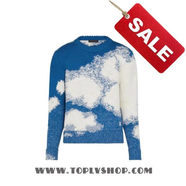 LV 1A8A1J Louis Vuitton Hand-knit Cloud Intarsta Crewneck