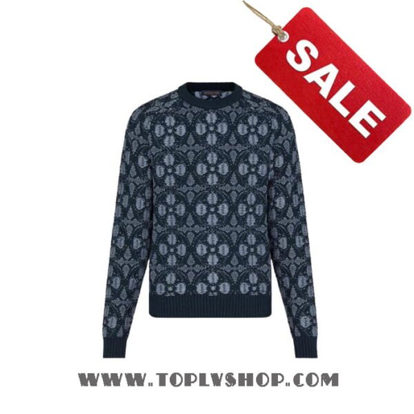 LV 1A89YD Louis Vuitton Monogram Flower Jacquard Crewneck