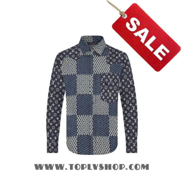 LV 1A7X98 Louis Vuitton Monogram Waves Giant Damier Flannel Shirt