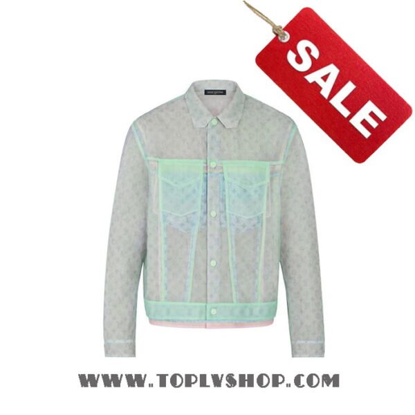 LV 1A7QFY Louis Vuitton Multicolor Tulle Denim Jacket