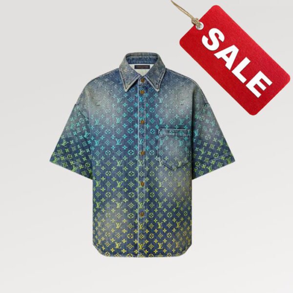 Louis Vuitton Rainbow Monogram Short-Sleeved Denim Shirt LV 1AB91X